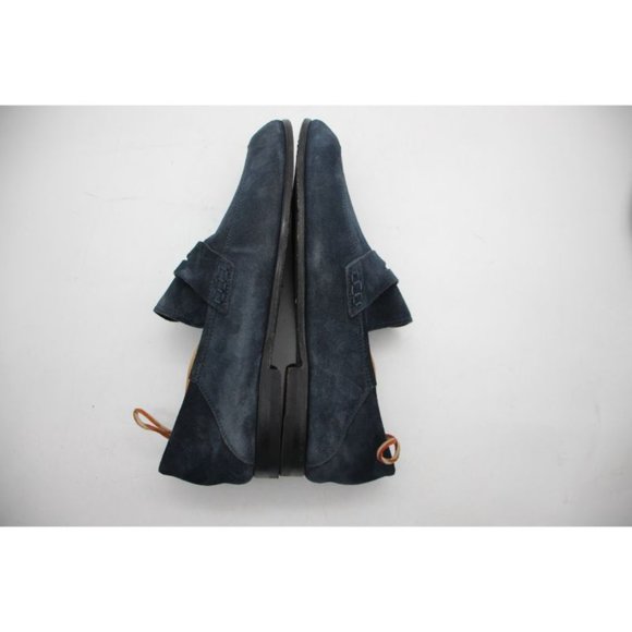 Harrys of London Tassel Loafer Men's Size 42 US 8 Navy Suede Made In Italy - Picture 10 of 13
